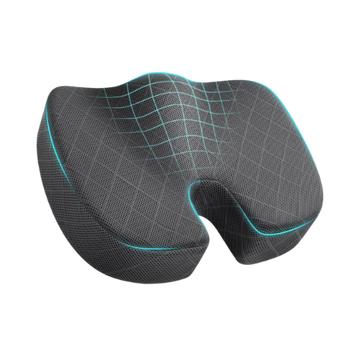 TushGuard Seat Cushion - Memory Foam Cushion for Office Chair, Car Seat, Airplane, Bleacher - Sciatica & Hip & Coccyx Pain Relief Desk Chair Cushion for Long Sitting Office Workers, Car Drivers