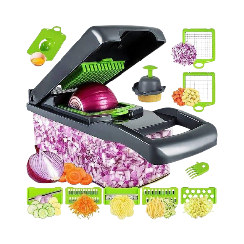 14-in-1 Vegetable Choppers and Slicer - Kitchen Appliances, Gadgets Clearance, Essentials for Cooking, Top Kitchen Gadgets, Onion Veggie & Food Chopper Dicer Onion & Potato Slicer Accessories utensils - KepiShop